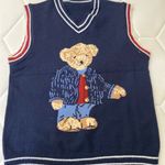 #136 BOUTIQUE Navy Bear Vest Blue Size L Photo 2