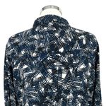 ASTR Abstract Print Split Back Button-Up Blouse Blue Black White Size Small Photo 4