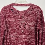 Madison Lilly Marled Womens Chunky Tunic Sweater Large Casual Loungewear Boho Red Photo 6