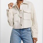 EXPRESS  SWAN TWEED LACE SLEEVE CROPPED SHACKET JACKET Photo 0
