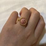 Christian Dior Petit CD Baroque Ring Gold-Finish Metal, Pink Crystals Photo 8