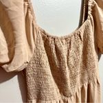 Angashion Chic Beige Jumpsuit with Puff Sleeves (823) Photo 1