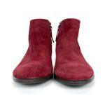 Ecco  Shape 55 Western Ankle Boots Hydromax Side Zip Red Suede Block Heel Size 40 Photo 1