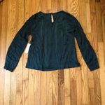 Nine Britton  NWT Women's Dark Green V-Neck Satin Blouse - Size M Photo 8