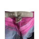 CURRER BELL 100% Silk Chevron Print Maxi Dress V Neck Smocked Waist Size S Soft Blue Photo 1