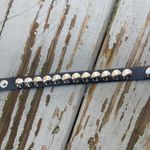 1 row Silver studded faux leather bracelet Photo 3