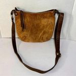 Maurizio Taiuti Italy Pony Calf Fur Brown Leather Crossbody Purse / Bag Photo 0