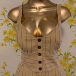 Pinstripe pants and crop top matching set two piece pant set size M Tan Size M Photo 3