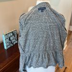 American Eagle Heather Gray Cotton Jacket Sweater Lightweight Cinch Waist Womens XS Photo 8