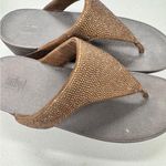 FitFlop  Brown Glitter Thong Platform Sandals Womens 11 Beachy Vacation Casual Photo 1