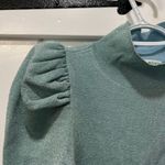 Alice + Olivia  Womens Issa Puff Sleeve Turtleneck Small Blue Knit Wool Blue Photo 2