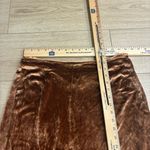 Vince  Women’s Panne Velvet Midi Skirt Caramel Brown Silk Blend Size 10 Photo 1