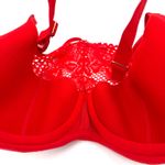 Cacique  Red Lace High Neck French Blaconette Bra Size 42DD Photo 3