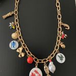 Gold Charm Necklace with Colorful Marine Accents Photo 0