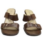 Anne Klein Vintage: ð–§· Chunky Wood Heel Mules Sandals ð–§· Brown Leather ð–§· 7.5M Photo 13