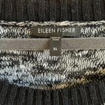 Eileen Fisher Sweater Heathered Black Melange Linen Twist Pullover Knit XL EUC Photo 6