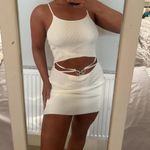 Bershka  Butteryfly Cut Out Shift Dress White XS Concert Fairy Feminine Romantic Photo 2