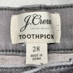 J.Crew  Toothpick Gray Wash Denim Mid Rise Ankle Length Skinny Jeans size 28 Photo 2