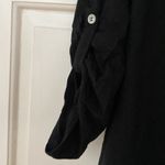 Soma Button Up Coverup Tunic Roll Tab Long Sleeve Black Gauze Gauzy Size XL Photo 3