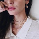 Gold Padlock Earrings, Gold Safety Pin Earrings Photo 3