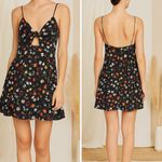 Alice + Olivia Roe Tie Front Mini Slip Dress in Botanical Ditsy Photo 1