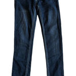 F&F Skinny Jeans Juniors 5/6 Bedazzled Dark Wash Seat Mid Rise Stretch New Photo 0