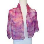 VTG 60's 70's Burner All Silk Multi Color‎ Psychedelic Pattern Purple Red 42x12 Photo 0