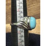 Sterling Silver Natural High Dome Round Turquoise Ring Size 9 Blue Photo 1