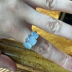 Genuine Aquamarine Sterling Silver Ring Size 9 Blue Photo 3