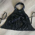 Miss Avenue Black sequin black less halter top size S Photo 0