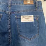 Velvet Heart  Ellie Mid Rise Flare Crop Capri Denim Jeans Red Frayed size 27 NWT Photo 4