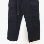 I am gia I.AM.GIA Womens Cargo Pants Size XS Black Utility Wide Leg Grunge Goth Rave Y2K Photo 2