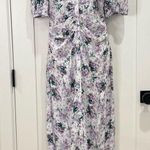 ByTimo  Maxi Dress Summer Floral Button Down Puff Sleeve Front Slit Purple XL New Photo 5