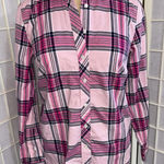 Talbots Long Sleeve Pastel Madras Plaid Cotton Button Up Spring Preppy Shirt XS Photo 0