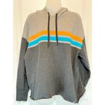 Torrid Gray Colorblock Striped Hoodie Sweatshirt Women 1X 0X Casual Oversized Photo 2