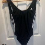 Adidas  black striped one piece swimsuit Photo 1