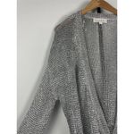 Meshki SilverShimmer Catalina Longline Knit Metallic Carigan Swim Coverup Size L Photo 3