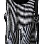 Chico's Tank Woman's 1 Sleeveless Striped White Round Neck Blouse Top Tank Photo 0