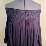 Angel Biba  Off Shoulder Blouse Navy Crochet Photo 1