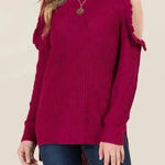 Francesca’s NWT Ruffle Sweater Pink Size M Photo 0