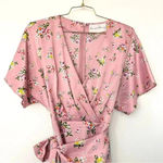 Charles Henry Wrap Dress Pink Blush Floral Size Medium Dolman Sleeve Photo 6