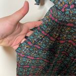 Megan Park teal green pink button front waist adjusted midi dress sz 2 US L Size L Photo 9