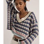 Anthropologie Maeve V-Neck Cropped Long Sleeve Sweater Size M Photo 0