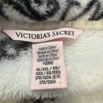Victoria's Secret  Short Cozy Bath Robe Size XL/XXL Black White Ribbon Script Photo 6