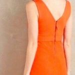 HD in Paris Anthropologie  Orange Ardmore Textured Knit Dress Size-4. Photo 1