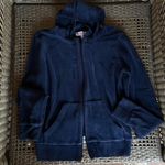 Juicy Couture Vintage  Navy blue velour zip up hoodie Photo 2