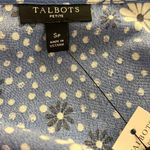 Talbots Blue Wave Daisy Dots Wrap Top Blouse Sz SP Petite cute long sleeve - NWT Photo 2