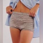 Free People  Ruched Shorties Intimately Micro Satin Pewter Small Photo 0