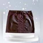 Marc New York  Burgundy Velvet Faux Leather mini  Skirt XL  polyester spandex Photo 3