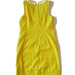 Maggy London NWT Banana Yellow Mod Jacquard Bead Embellished Neck Shift Dress 2 Photo 5